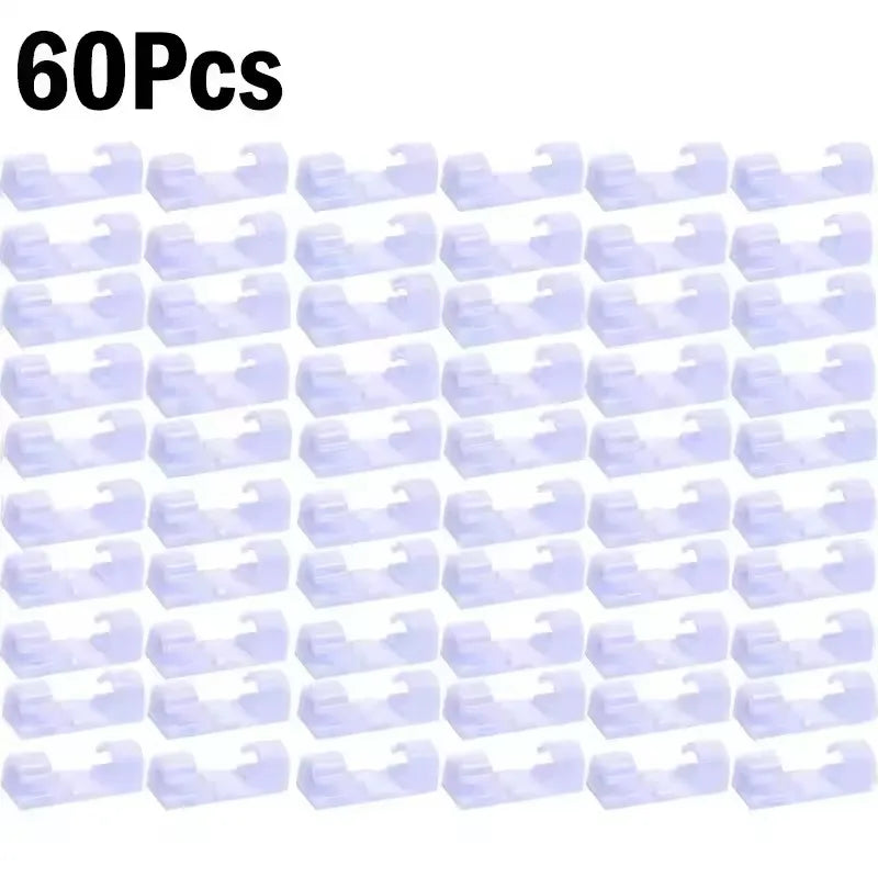 Cable Clips Organizer Drop Wire Holder Cord Management Self-Adhesive Cables Manager Fixed Clamp Wire Winder For Home Office Car