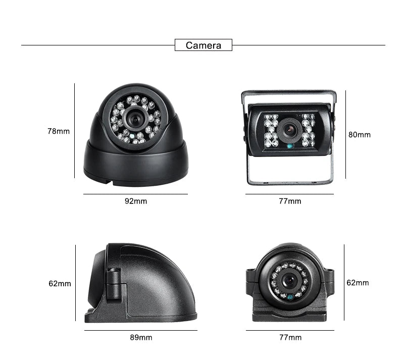 4CH 4G 1080P AHD Mobile Vehicle Car DVR Video Recorder Kit  with 4pcs Cameras and 7 Inch VGA for Truck Bus RV Van