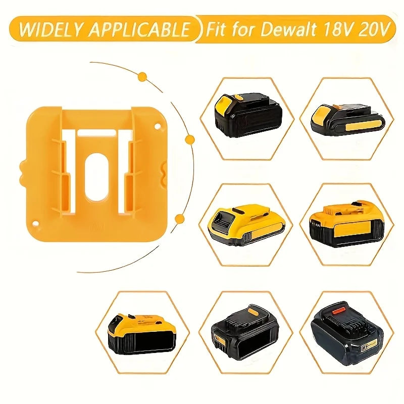 3PCS Battery Holder Bracket For Dewalt 20V Battery Mounts Dock Holder For DCB200 DCB201 DCB202 Batteries Wall, Work Van, Shelf