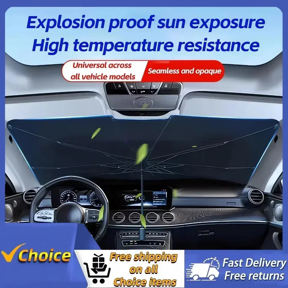 Car Sunshade Windshield Umbrella Car Front Sun Shade Parasol Foldable Protection Car Seat Heat Insulation Car Accessories