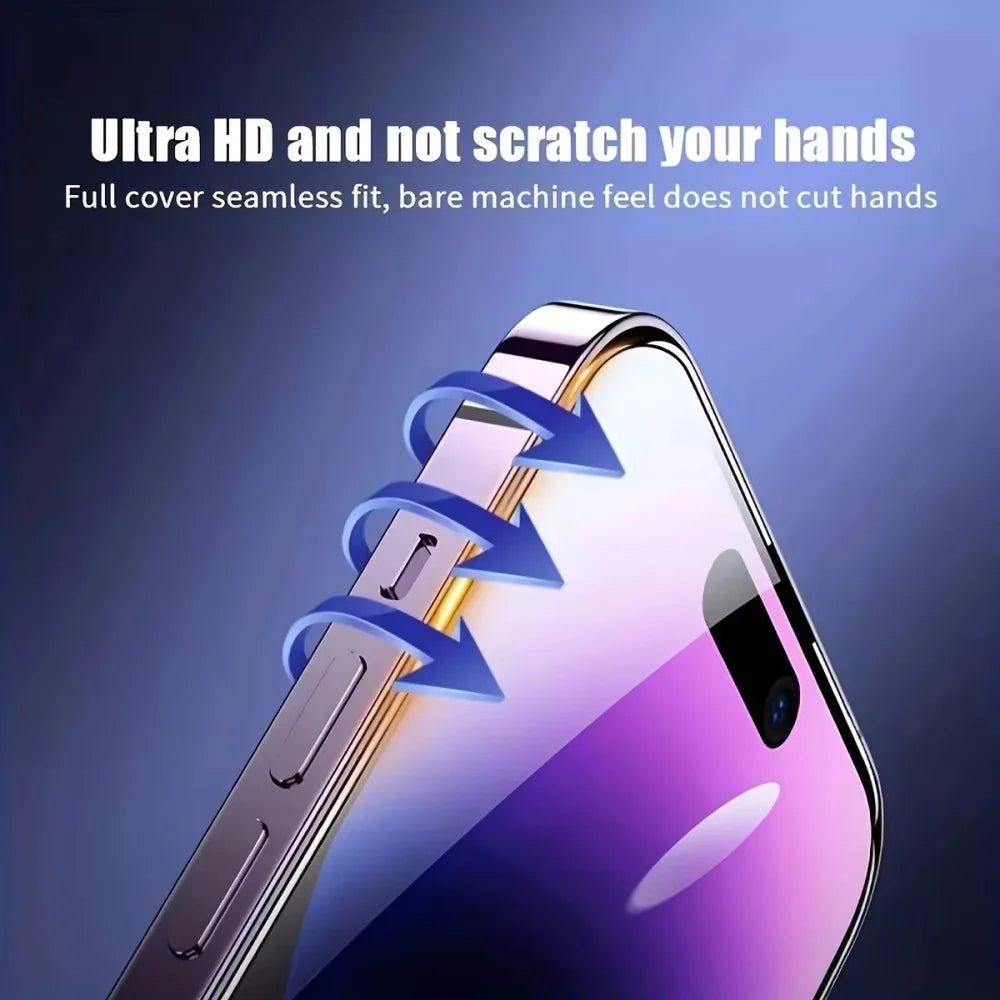 1-5Pcs Dust Free Easy Installation Screen Protector For iPhone 17 16 15 14 11 13 12 15 16 Pro Max Mini XS X XRTempered Glass