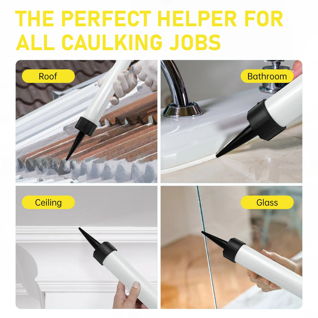 Cordless Caulking Gun 20oz/600ml Electric Silicone Gun 4 Speed Drip-free Filling Sealing Repair Tool for Dewalt 20V Battery Pin