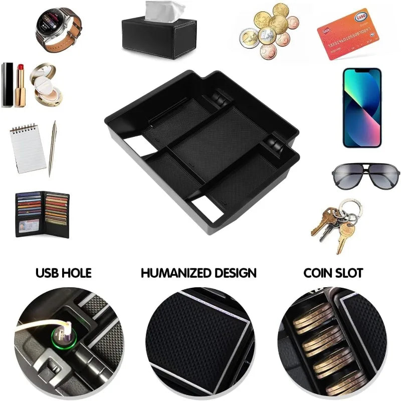 Center Console Organizer Compatible with 2022 2023 2024 Chevy Silverado & Sierra 1500/2024 2025 Silverado&GMC Sierra 2500HD/350