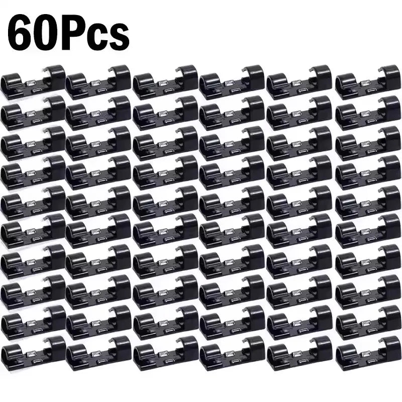 Cable Clips Organizer Drop Wire Holder Cord Management Self-Adhesive Cables Manager Fixed Clamp Wire Winder For Home Office Car