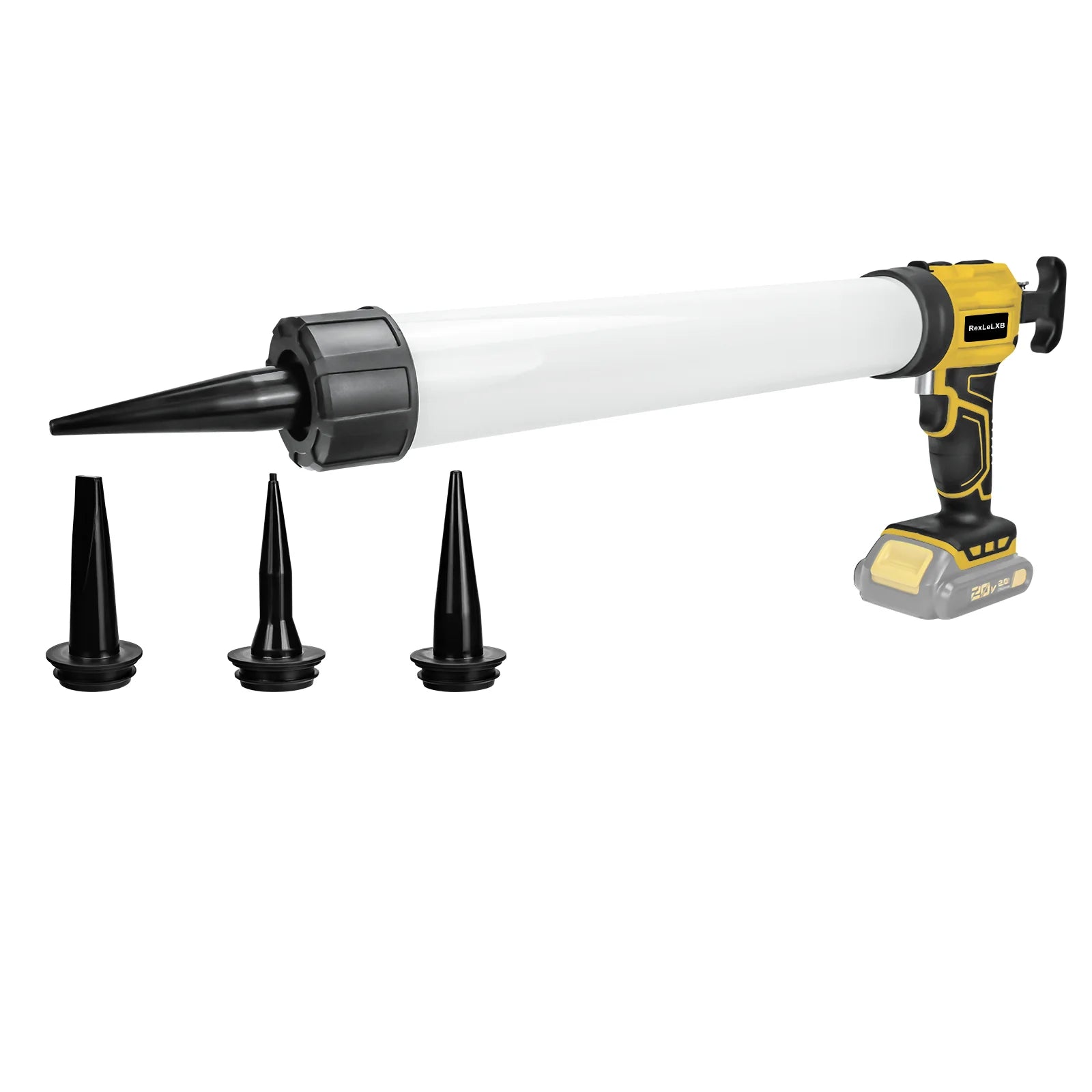 Cordless Caulking Gun 20oz/600ml Electric Silicone Gun 4 Speed Drip-free Filling Sealing Repair Tool for Dewalt 20V Battery Pin