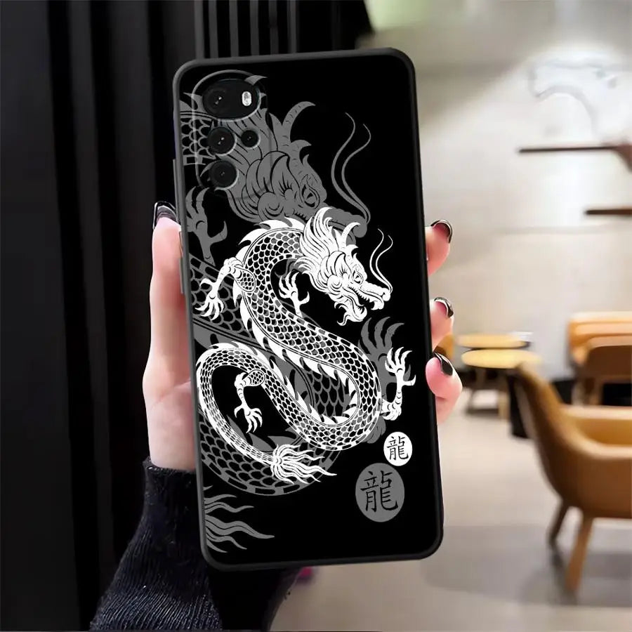 Cool Chinese Dragon Soft Back Phone Cover Case for Moto S30 Pro X30 Pro Edge 20 30
